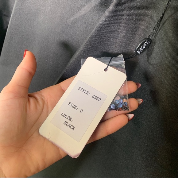 *NEW WITH TAGS* Beaded bodice flare skirt dress, Clarisse brand size 0 - Picture 12 of 15